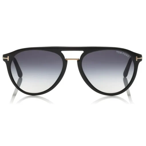 Tom Ford Eyewear Sunglasses & Eyewear-Tom Ford - Burton Sunglasses - Soft Squared Acetate Sunglasses - Black - FT0697 - Sunglasses - - Avvenice