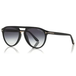 Tom Ford Eyewear Sunglasses & Eyewear-Tom Ford - Burton Sunglasses - Soft Squared Acetate Sunglasses - Black - FT0697 - Sunglasses - - Avvenice