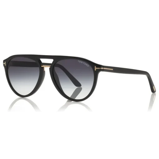 Tom Ford Eyewear Sunglasses & Eyewear-Tom Ford - Burton Sunglasses - Soft Squared Acetate Sunglasses - Black - FT0697 - Sunglasses - - Avvenice