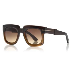 Tom Ford Eyewear Sunglasses & Eyewear-Tom Ford - Christian Sunglasses - Square Acetate Sunglasses - FT0729 - Brown - - Avvenice