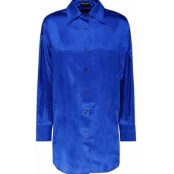 Tom Ford Shirts-- Cobalt Blue Long Sleeve Shirt - Exclusive Luxury Collection - Avvenice