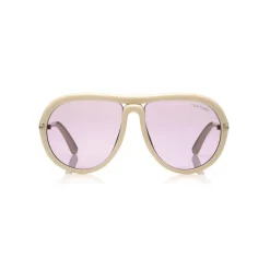 Tom Ford Eyewear Sunglasses & Eyewear-Tom Ford - Cybil Sunglasses - Round Acetate Sunglasses - White - FT0768 - Sunglasses - - Avvenice