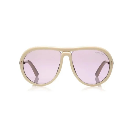 Tom Ford Eyewear Sunglasses & Eyewear-Tom Ford - Cybil Sunglasses - Round Acetate Sunglasses - White - FT0768 - Sunglasses - - Avvenice