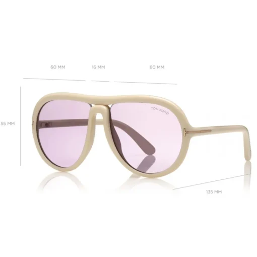 Tom Ford Eyewear Sunglasses & Eyewear-Tom Ford - Cybil Sunglasses - Round Acetate Sunglasses - White - FT0768 - Sunglasses - - Avvenice