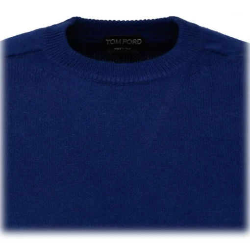 Tom Ford Knitwears-- Dark Blue Cashmere Crewneck Jumper - Exclusive Luxury Collection - Avvenice