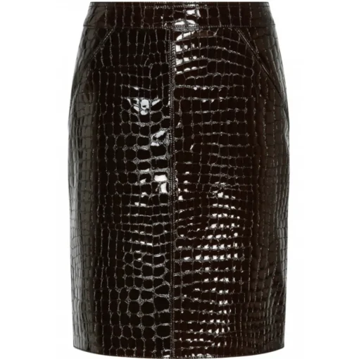 Tom Ford Skirts-- Dark Chocolate Glossy Skirt - Exclusive Luxury Collection - Avvenice