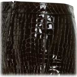 Tom Ford Skirts-- Dark Chocolate Glossy Skirt - Exclusive Luxury Collection - Avvenice