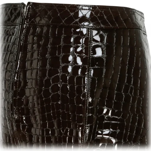 Tom Ford Skirts-- Dark Chocolate Glossy Skirt - Exclusive Luxury Collection - Avvenice
