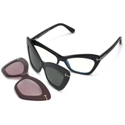 Tom Ford Eyewear Sunglasses & Eyewear-Tom Ford - Double Clip On Optical Glasses - Butterfly Optical Glasses - Black - FT5643-B - Optical Glasses - - Avvenice
