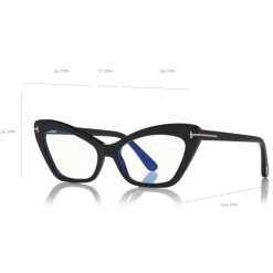 Tom Ford Eyewear Sunglasses & Eyewear-Tom Ford - Double Clip On Optical Glasses - Butterfly Optical Glasses - Black - FT5643-B - Optical Glasses - - Avvenice