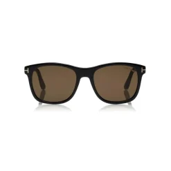 Tom Ford Eyewear Sunglasses & Eyewear-Tom Ford - Eric Sunglasses - Squared Acetate Sunglasses - Shiny Black - FT0595 - Sunglasses - - Avvenice