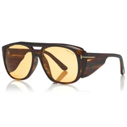 Tom Ford Eyewear Sunglasses & Eyewear-Tom Ford - Fender Sunglasses - Square Acetate Sunglasses - Brown - FT0799 - Sunglasses - - Avvenice