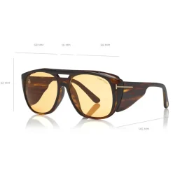 Tom Ford Eyewear Sunglasses & Eyewear-Tom Ford - Fender Sunglasses - Square Acetate Sunglasses - Brown - FT0799 - Sunglasses - - Avvenice