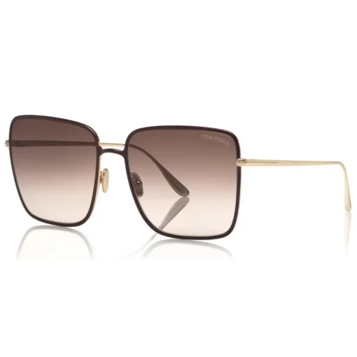 Tom Ford Eyewear Sunglasses & Eyewear-Tom Ford - Heather Sunglasses - Square Metal Sunglasses - Red - FT0739 - Sunglasses - - Avvenice