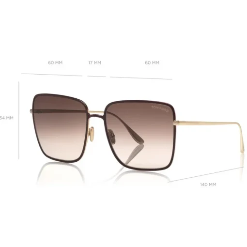 Tom Ford Eyewear Sunglasses & Eyewear-Tom Ford - Heather Sunglasses - Square Metal Sunglasses - Red - FT0739 - Sunglasses - - Avvenice