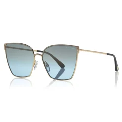 Tom Ford Eyewear Sunglasses & Eyewear-Tom Ford - Helena Sunglasses - Square Acetate Sunglasses - FT0653 - Light Blue - - Avvenice