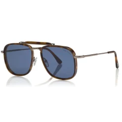 Tom Ford Eyewear Sunglasses & Eyewear-Tom Ford - Huck Sunglasses - Navigator Style Sunglasses - Blonde Havana - FT0665 - Sunglasses - - Avvenice