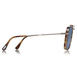 Tom Ford Eyewear Sunglasses & Eyewear-Tom Ford - Huck Sunglasses - Navigator Style Sunglasses - Blonde Havana - FT0665 - Sunglasses - - Avvenice