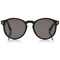Tom Ford Eyewear Sunglasses & Eyewear-Tom Ford - Ian Sunglasses - Round Acetate Sunglasses - Black - FT0591 - Sunglasses - - Avvenice
