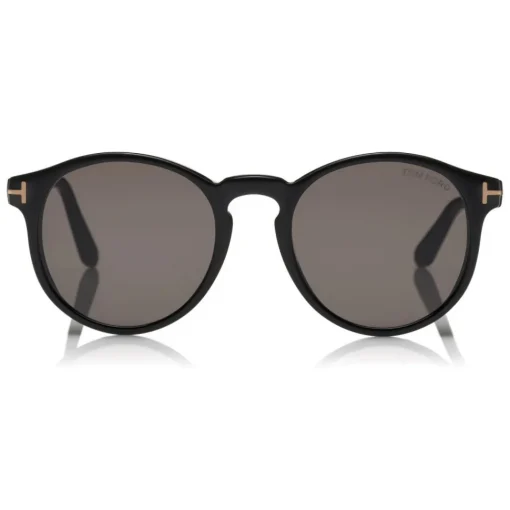 Tom Ford Eyewear Sunglasses & Eyewear-Tom Ford - Ian Sunglasses - Round Acetate Sunglasses - Black - FT0591 - Sunglasses - - Avvenice
