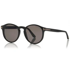 Tom Ford Eyewear Sunglasses & Eyewear-Tom Ford - Ian Sunglasses - Round Acetate Sunglasses - Black - FT0591 - Sunglasses - - Avvenice