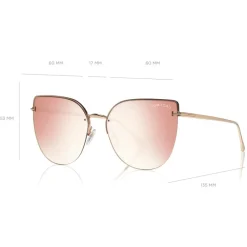 Tom Ford Eyewear Sunglasses & Eyewear-Tom Ford - Ingrid Sunglasses - Cat-Eye Metal Sunglasses - Rose Gold Pink - FT0652 - Sunglasses - - Avvenice