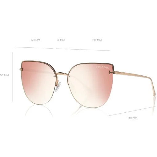 Tom Ford Eyewear Sunglasses & Eyewear-Tom Ford - Ingrid Sunglasses - Cat-Eye Metal Sunglasses - Rose Gold Pink - FT0652 - Sunglasses - - Avvenice