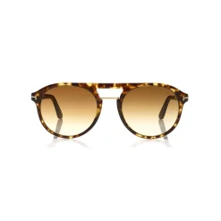 Tom Ford Eyewear Sunglasses & Eyewear-Tom Ford - Ivan Sunglasses - Round Acetate Sunglasses - Havana - FT0675 - Sunglasses - - Avvenice