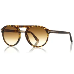 Tom Ford Eyewear Sunglasses & Eyewear-Tom Ford - Ivan Sunglasses - Round Acetate Sunglasses - Havana - FT0675 - Sunglasses - - Avvenice