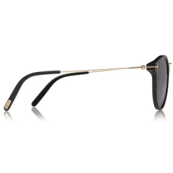 Tom Ford Eyewear Sunglasses & Eyewear-Tom Ford - Jamieson Sunglasses - Round Acetate Sunglasses - Black - FT0673 - Sunglasses - - Avvenice