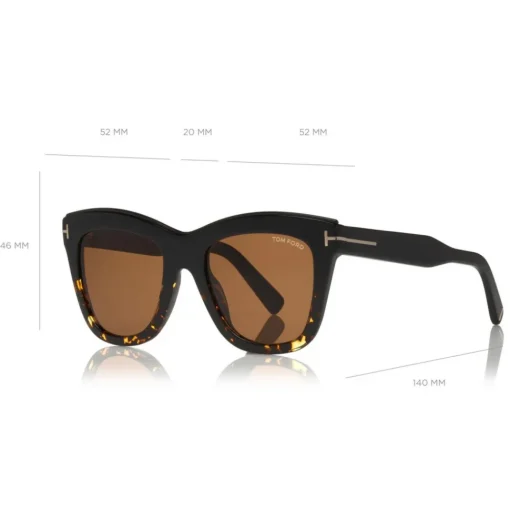 Tom Ford Eyewear Sunglasses & Eyewear-Tom Ford - Julie Sunglasses - Square Acetate Sunglasses - Black Havana - FT0685 - Sunglasses - - Avvenice