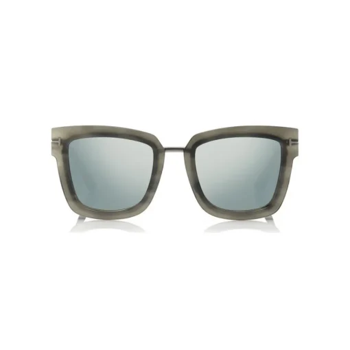 Tom Ford Eyewear Sunglasses & Eyewear-Tom Ford - Lara Sunglasses - Square Acetate Sunglasses - Grey Silver - FT0573 - Sunglasses - - Avvenice