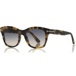 Tom Ford Eyewear Sunglasses & Eyewear-Tom Ford - Lauren Sunglasses - Squared Acetate Sunglasses - Pink Havana - FT0614 - Sunglasses - - Avvenice