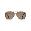 Tom Ford Eyewear Sunglasses & Eyewear-Tom Ford - Lionel Sunglasses - Square Metal Sunglasses - Havana - FT0750 - Sunglasses - - Avvenice