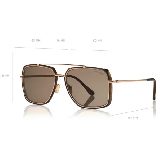 Tom Ford Eyewear Sunglasses & Eyewear-Tom Ford - Lionel Sunglasses - Square Metal Sunglasses - Havana - FT0750 - Sunglasses - - Avvenice