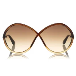 Tom Ford Eyewear Sunglasses & Eyewear-Tom Ford - Liora Sunglasses - Oversized Round Acetate Sunglasses - FT0528 - Brown - - Avvenice