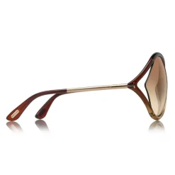 Tom Ford Eyewear Sunglasses & Eyewear-Tom Ford - Liora Sunglasses - Oversized Round Acetate Sunglasses - FT0528 - Brown - - Avvenice