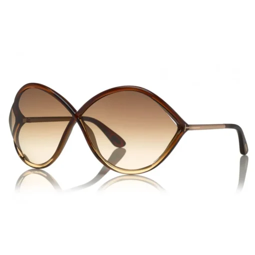 Tom Ford Eyewear Sunglasses & Eyewear-Tom Ford - Liora Sunglasses - Oversized Round Acetate Sunglasses - FT0528 - Brown - - Avvenice