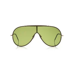 Tom Ford Eyewear Sunglasses & Eyewear-Tom Ford - Mack Sunglasses - Pilot Metal Sunglasses - Gold Green - FT0671 - Sunglasses - - Avvenice