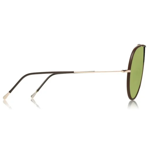 Tom Ford Eyewear Sunglasses & Eyewear-Tom Ford - Mack Sunglasses - Pilot Metal Sunglasses - Gold Green - FT0671 - Sunglasses - - Avvenice