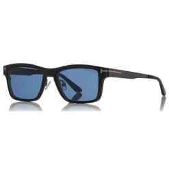 Tom Ford Eyewear Sunglasses & Eyewear-Tom Ford - Magnetic Clip Sunglasses - Square Metal Sunglasses - Ruthenium Black - FT5475 - Sunglasses - - Avvenice