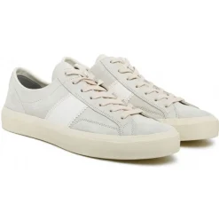 Tom Ford Shoes-- Marble and Cream Logo Patch Sneakers - Exclusive Luxury Collection - Avvenice
