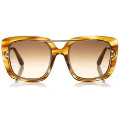 Tom Ford Eyewear Sunglasses & Eyewear-Tom Ford - Marissa Sunglasses - Square Acetate and Metal Sunglasses - Honey - FT0619 - Sunglasses - - Avvenice