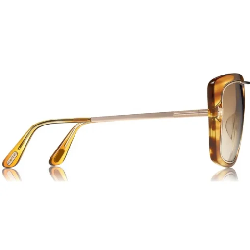 Tom Ford Eyewear Sunglasses & Eyewear-Tom Ford - Marissa Sunglasses - Square Acetate and Metal Sunglasses - Honey - FT0619 - Sunglasses - - Avvenice