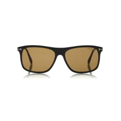 Tom Ford Eyewear Sunglasses & Eyewear-Tom Ford - Max Sunglasses - Square Acetate Sunglasses - Shiny Black Brown - FT0588 - Sunglasses - - Avvenice