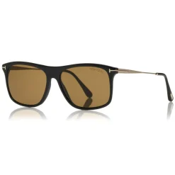 Tom Ford Eyewear Sunglasses & Eyewear-Tom Ford - Max Sunglasses - Square Acetate Sunglasses - Shiny Black Brown - FT0588 - Sunglasses - - Avvenice