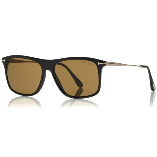 Tom Ford Eyewear Sunglasses & Eyewear-Tom Ford - Max Sunglasses - Square Acetate Sunglasses - Shiny Black Brown - FT0588 - Sunglasses - - Avvenice