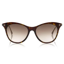 Tom Ford Eyewear Sunglasses & Eyewear-Tom Ford - Micaela Sunglasses - Cat Eye Acetate Sunglasses - FT0662 - Havana - - Avvenice
