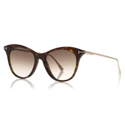 Tom Ford Eyewear Sunglasses & Eyewear-Tom Ford - Micaela Sunglasses - Cat Eye Acetate Sunglasses - FT0662 - Havana - - Avvenice