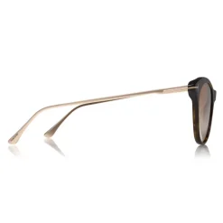 Tom Ford Eyewear Sunglasses & Eyewear-Tom Ford - Micaela Sunglasses - Cat Eye Acetate Sunglasses - FT0662 - Havana - - Avvenice